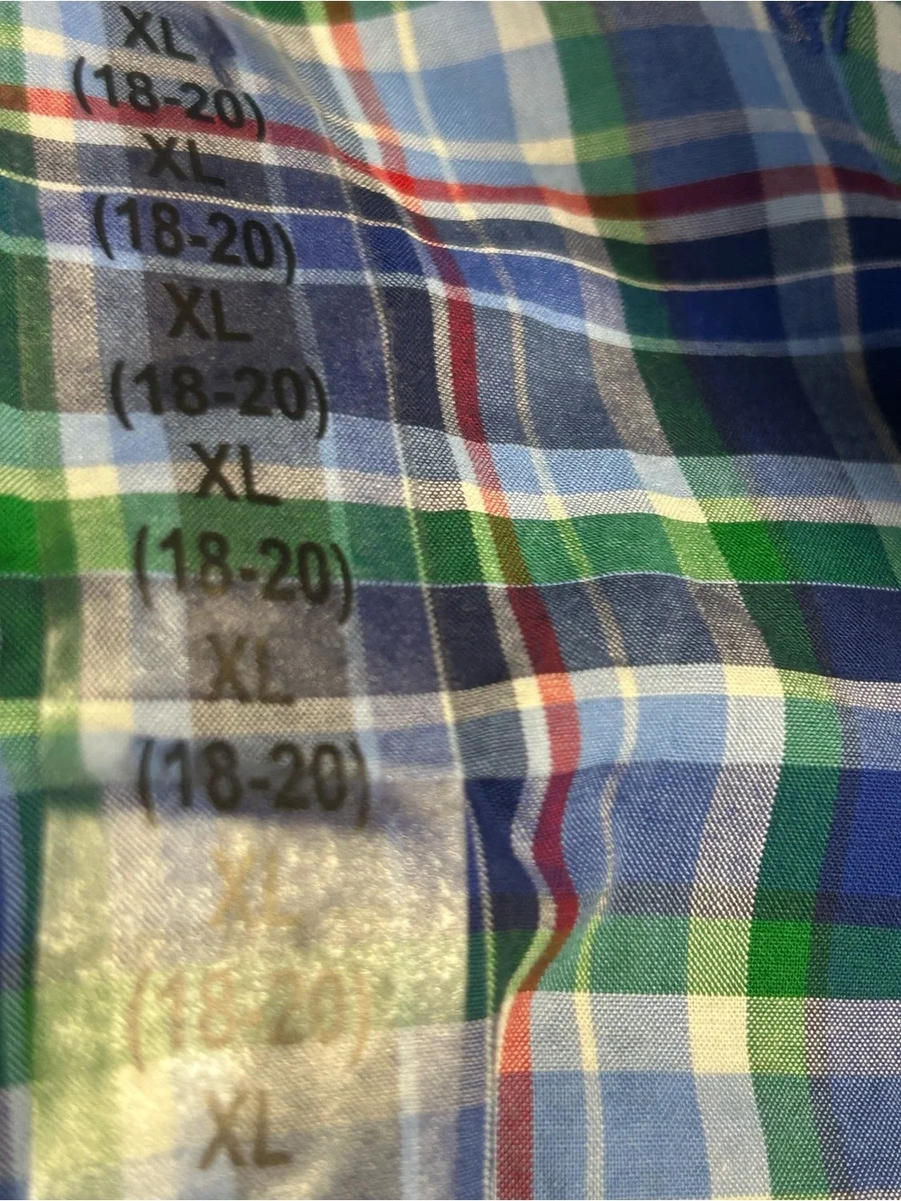 Ralph Lauren Blue, Green & White Plaid Button-Down Shirt
